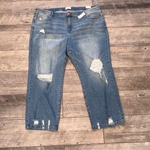NWT Lane Bryant Distressed High Rise Classic Straight Leg Signature Fit Jeans 28